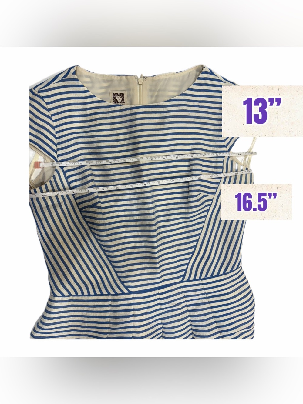 Anne Klein Cream and Blue Garment - Picture 6 of 7